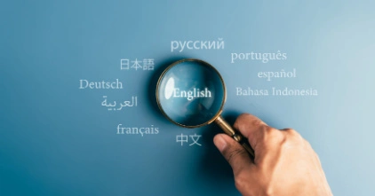 Language Training Trends_Magnifying glass on list of languages