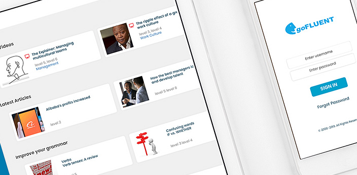 goFLUENT mobile app mock up