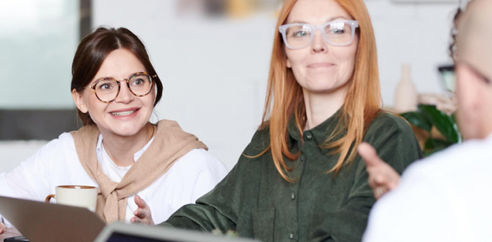 Close up of women in a meeting