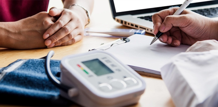 close up of a health check up