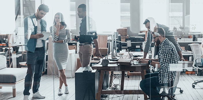 Group of professionals in an office