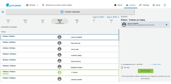 Indivdual Lessons Scheduler