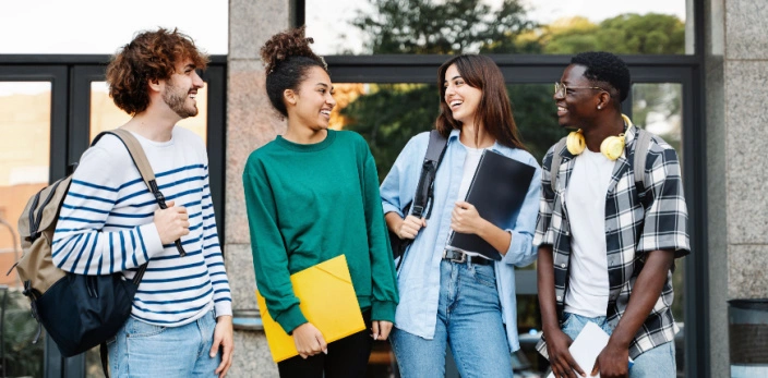 Group of college students laughing